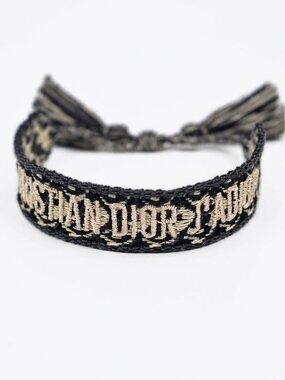 Christian Dior J’Adior Woven Friendship Bracelet – Navy/Cream - New